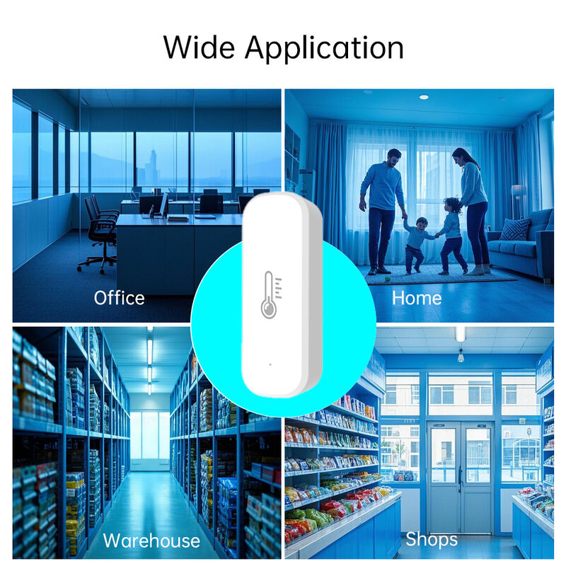 SIXWGH Tuya WiFi Sensor inteligente de temperatura e umidade Alexa/Google Controle de voz Armazenamento de dados de 30 dias Elétrico para automação residencial