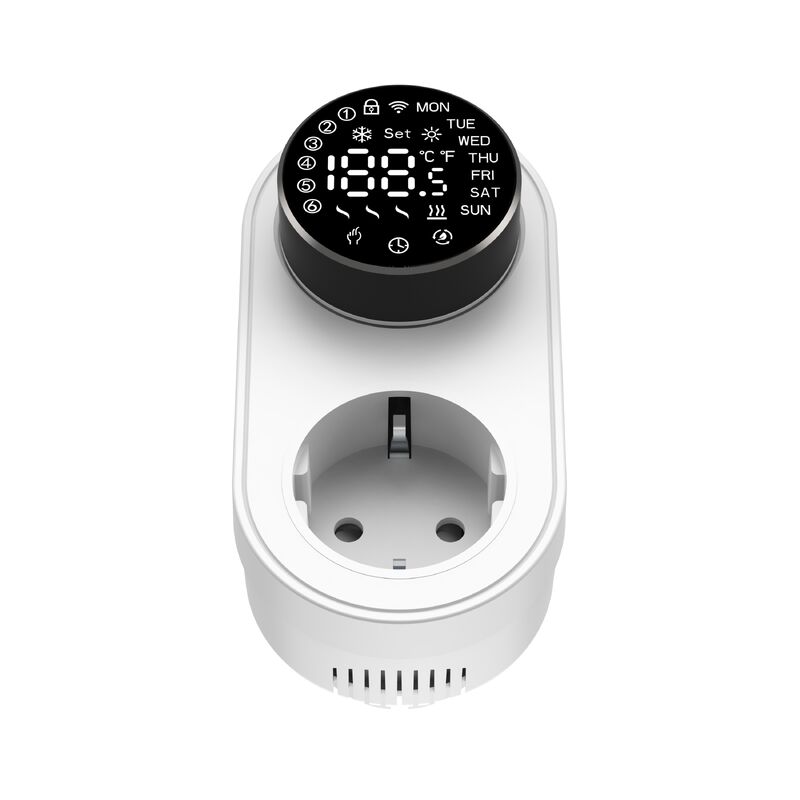 Controlador de temperatura inteligente de modo duplo 16A 100-240V Conectividade Alexa/WiFi Alarme temporário de botão LED para tomada de tomada de energia