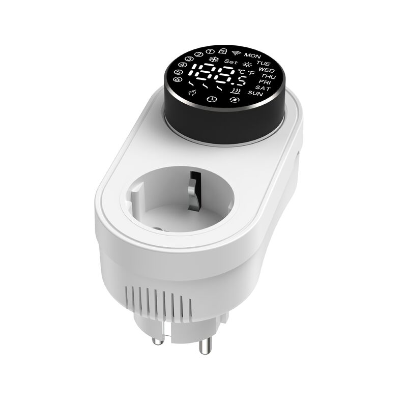 Controlador de temperatura inteligente de modo duplo 16A 100-240V Conectividade Alexa/WiFi Alarme temporário de botão LED para tomada de tomada de energia