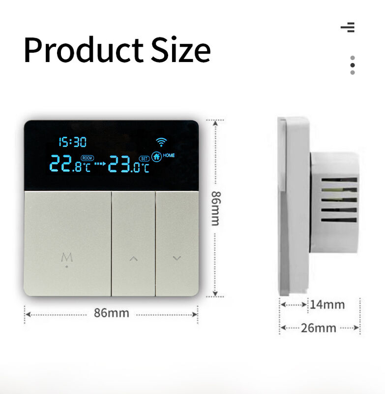 SIXWGH Termostato Wi-Fi Inteligente Tuya App Controle de Voz 16A Carga LCD Controlador de Temperatura Programável para Hotéis com Piso Elétrico