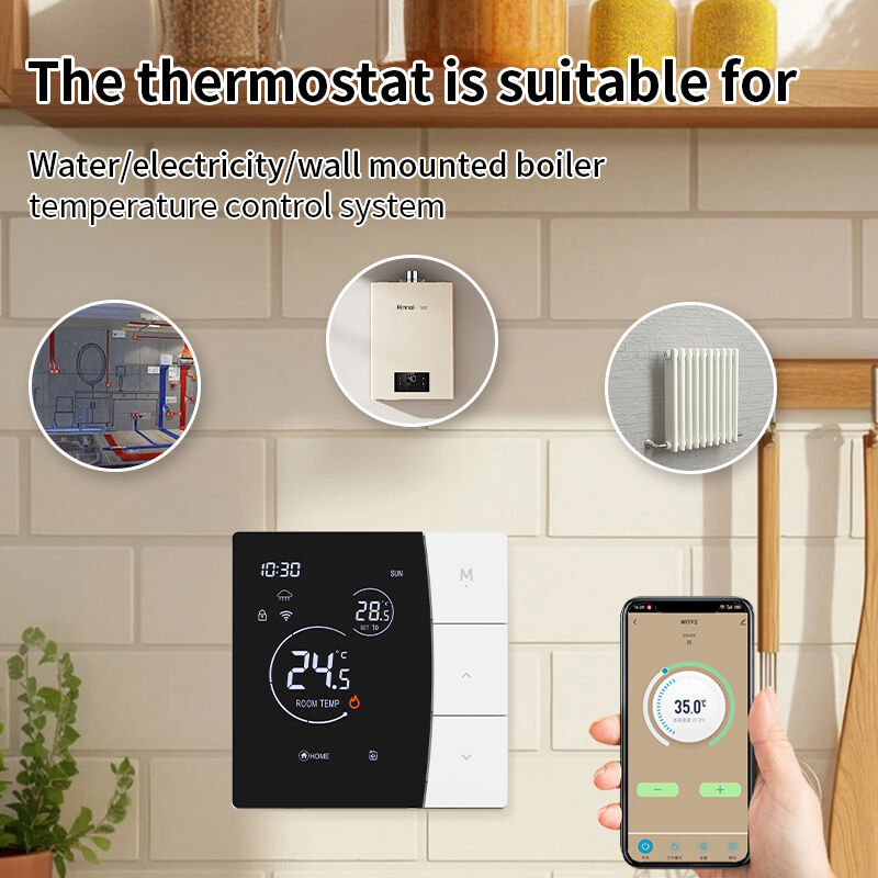 SIXWGH Smart WiFi Thermostat para uso em hotéis Tuya App Controle de voz Elétrico aquecimento de piso 16A Load LCD controlador de temperatura