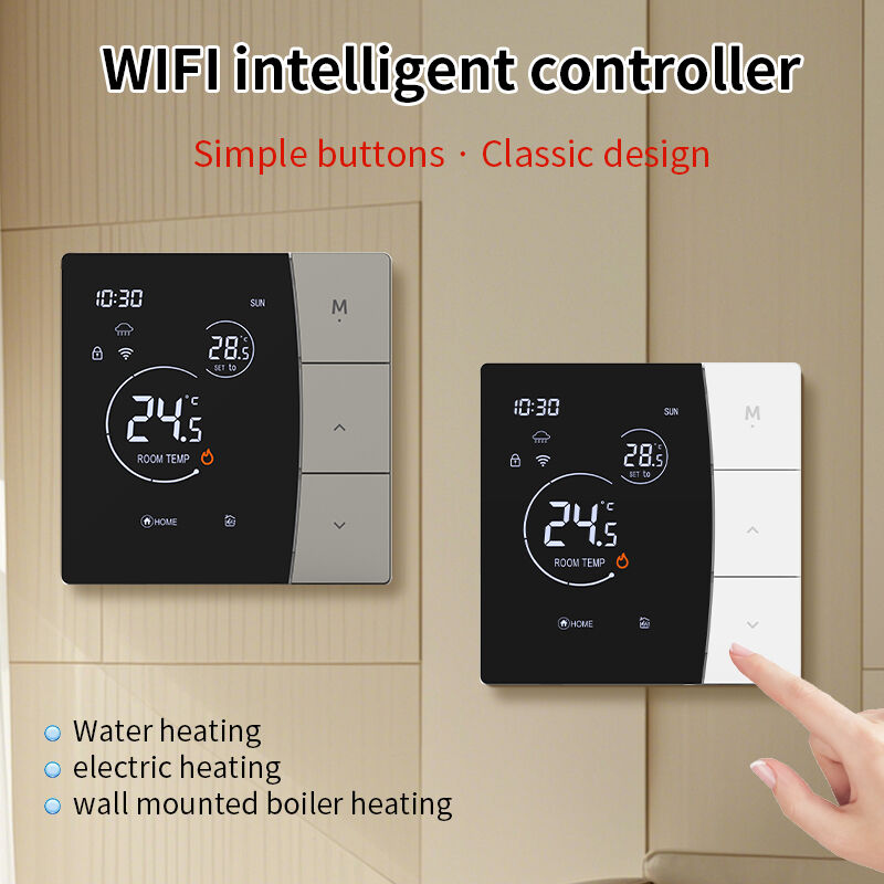 SIXWGH Smart WiFi Thermostat para uso em hotéis Tuya App Controle de voz Elétrico aquecimento de piso 16A Load LCD controlador de temperatura