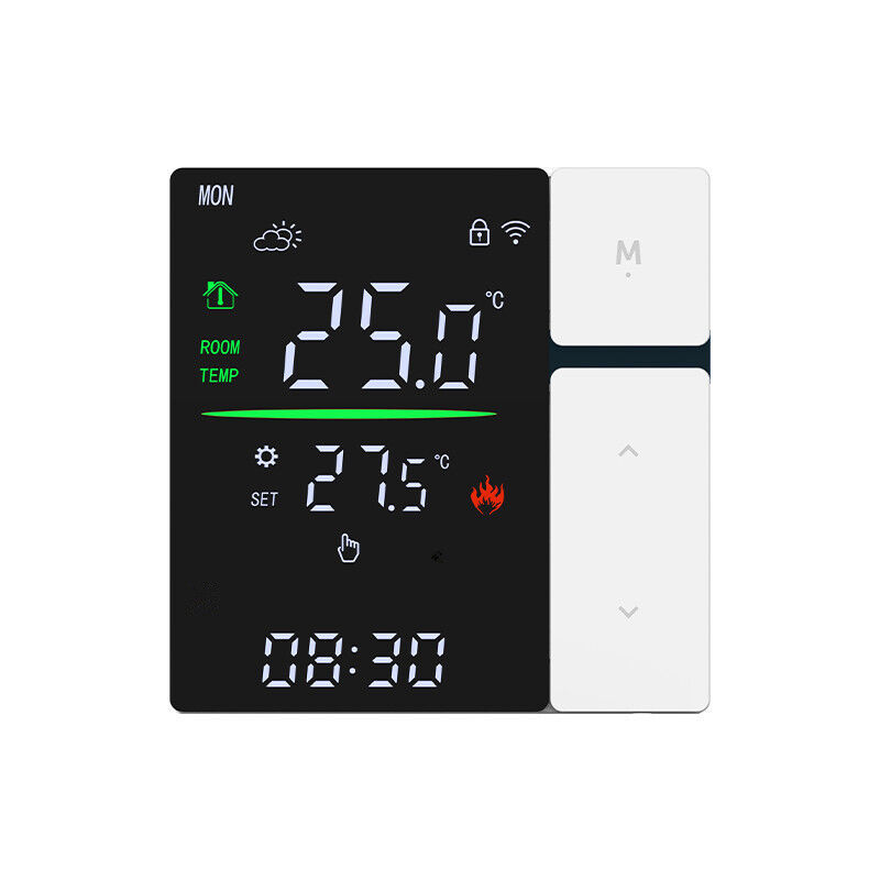 SIXWGH Controlador de termostato WiFi inteligente para aquecimento de água LED Controle de temperatura de tela sensível ao toque piso/muro elétrico Garagem RV