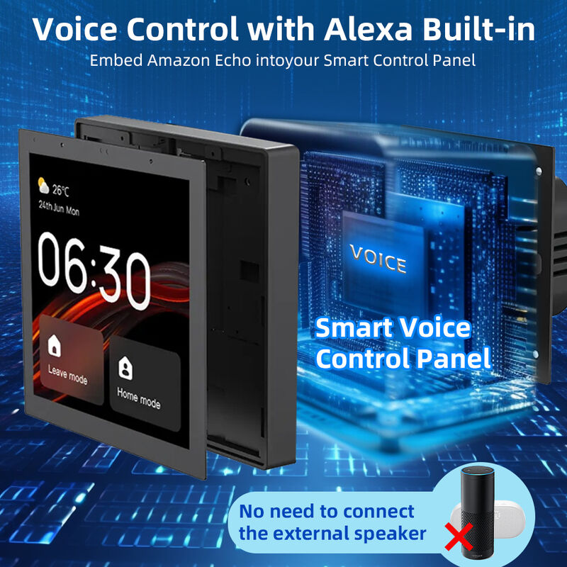 SIXWGH Painel de Controle Inteligente para Casa com Tela Sensível ao Toque de 4 Polegadas, Alexa, Gateway Tuya com Hub Zigbee 3.0 Integrado, Controle por Voz, Montado na Parede, AIoT