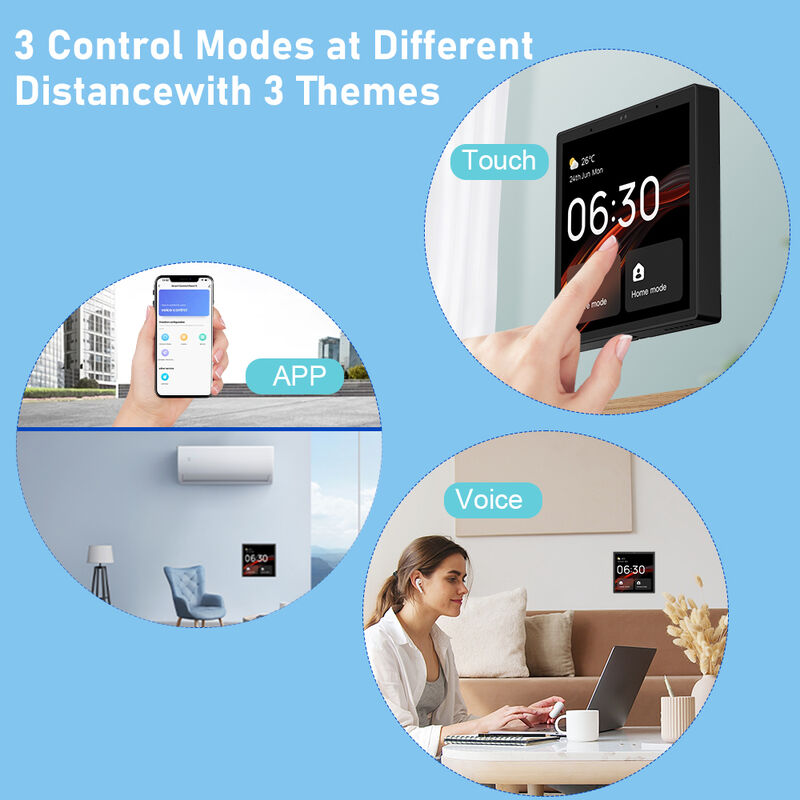SIXWGH Painel de Controle Inteligente para Casa com Tela Sensível ao Toque de 4 Polegadas, Alexa, Gateway Tuya com Hub Zigbee 3.0 Integrado, Controle por Voz, Montado na Parede, AIoT