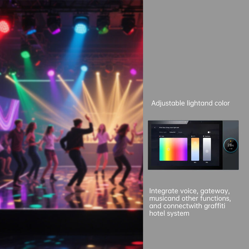 SIXWGH Luxury Upgrade Painel de controle de 10 polegadas Tuya WiFi Zigbee Gateway App Voz Música de fundo Multi-Scenário Bar