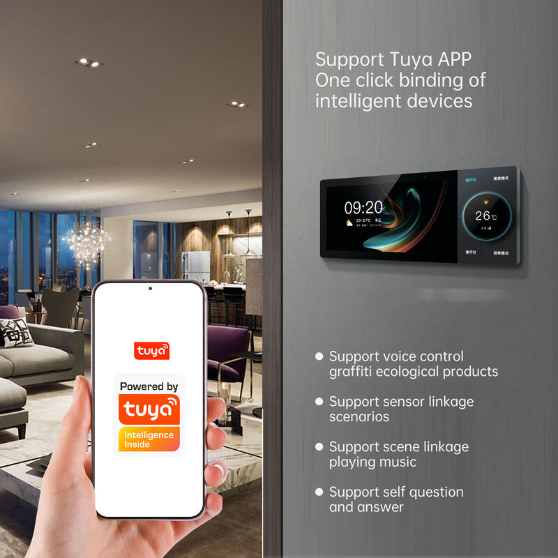 SIXWGH Luxury Upgrade Painel de controle de 10 polegadas Tuya WiFi Zigbee Gateway App Voz Música de fundo Multi-Scenário Bar