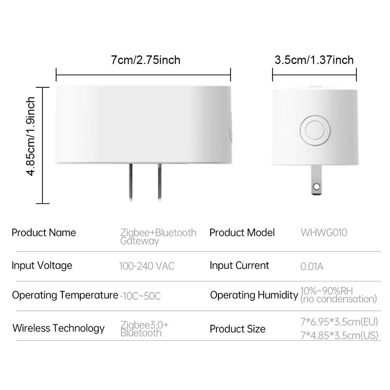 SIXWGH Smart Life Tuyz Zigbee para Bluetooth Gateway Hub Carregador USB 3 em 1 Multi-Protocolo Dispositivos de Casa Inteligente Alexa/Google Home