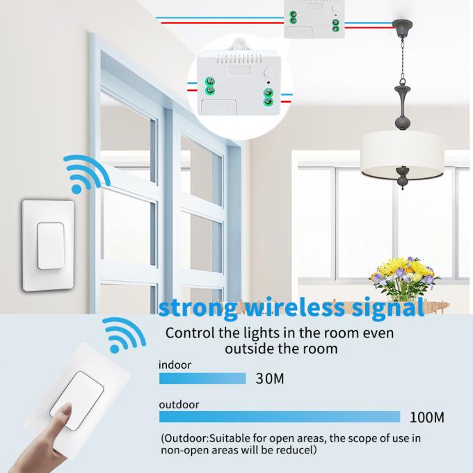 A parede sem fio de SIXWGH 433Mhz comuta o auto - interruptor da luz de controle remoto impermeável posto 3