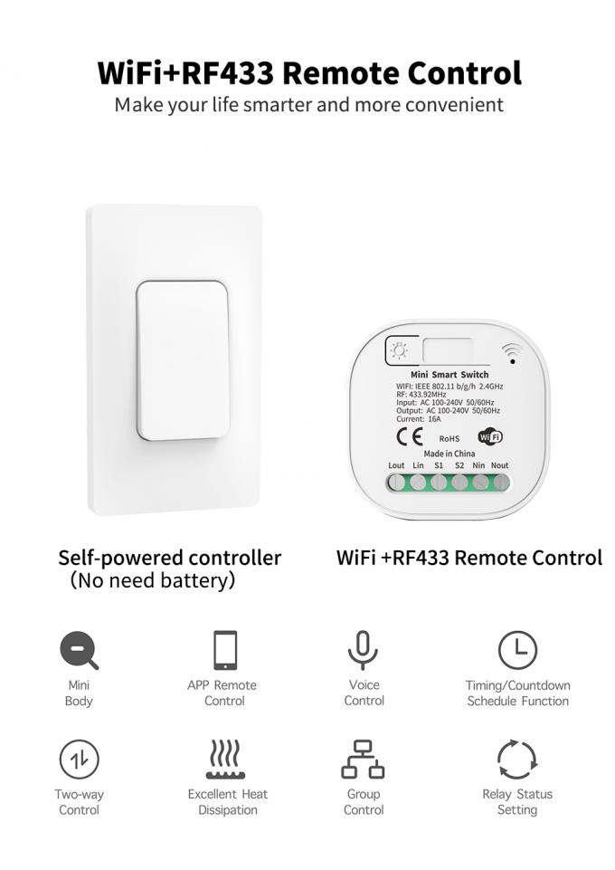 O interruptor esperto sem fio de Tuya ajustou o controlador remoto Timer de WiFi 0