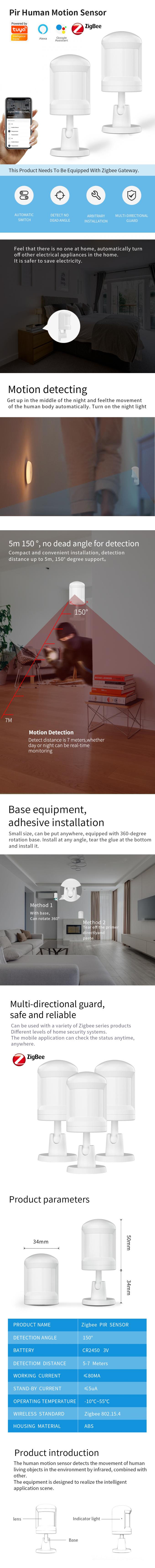 Sensor de movimento inteligente de PIR Human Body Sensing Detector ZigBee dos grafittis 0